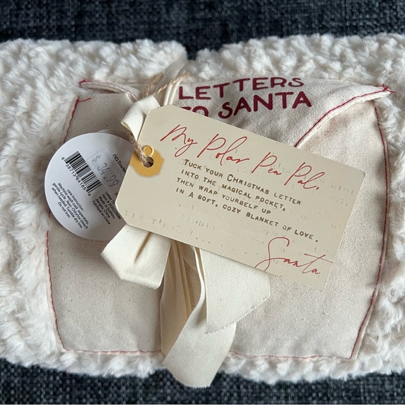 NWT Demdaco Letters to Santa Pocket Blanket, 50x60 - Picture 4 of 5